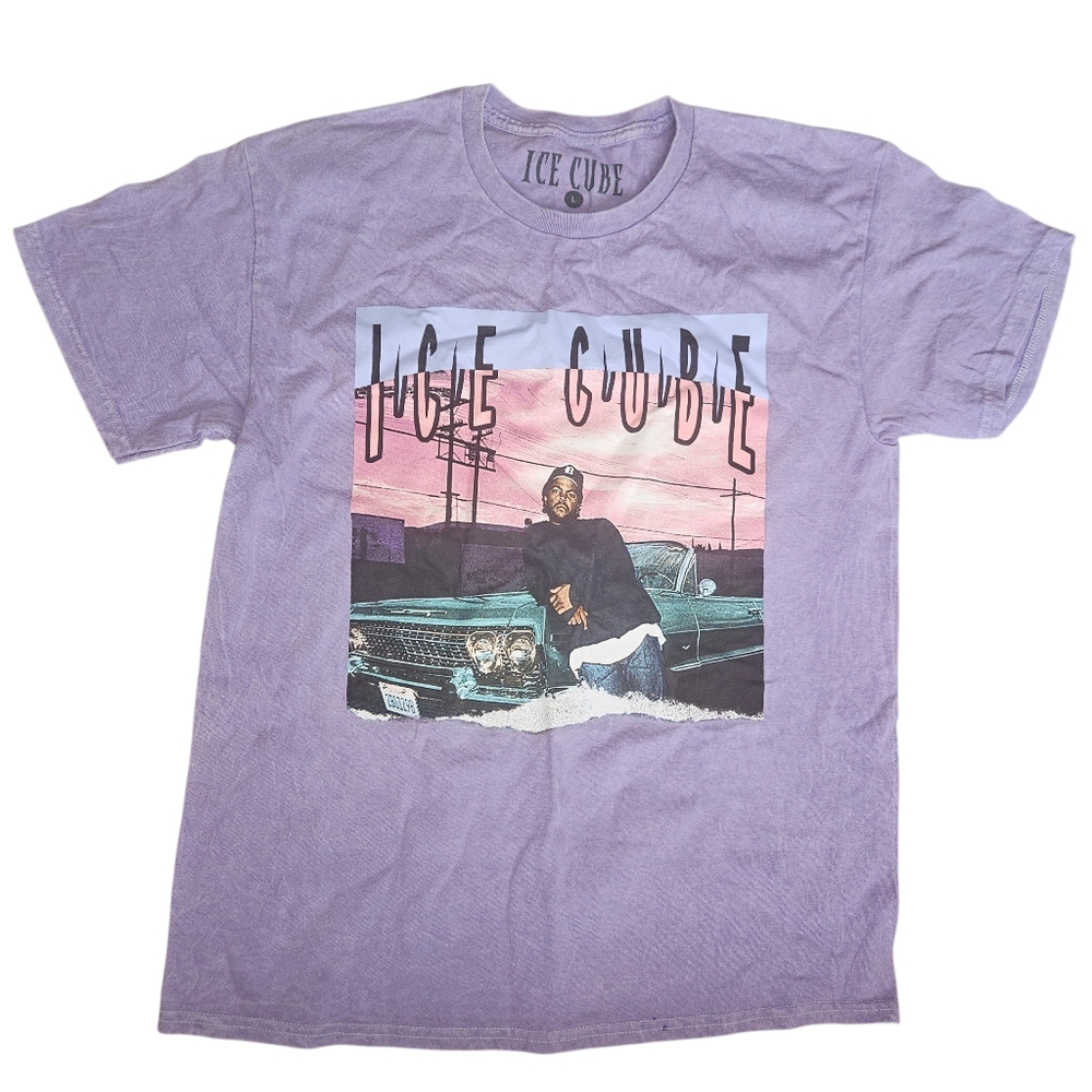 Ice Cube NWA 80s 90s Retro Purple Graphic Tee Licensed Hip Hop Rap Shirt L Large
